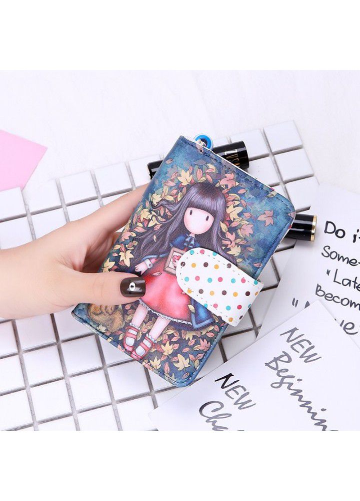  new women's Korean cute wave point Wallet Zipper women's cartoon lovely wallet wallet 