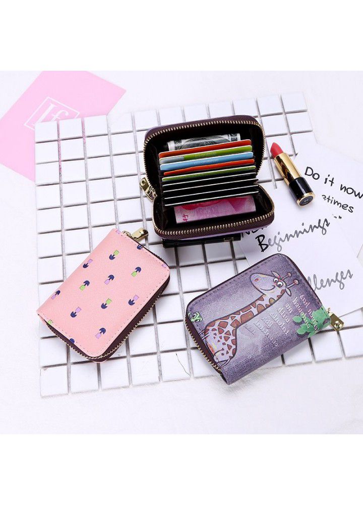 2018 new accordion card bag women's fashion multi card business card case zipper zero Purse Card Case 