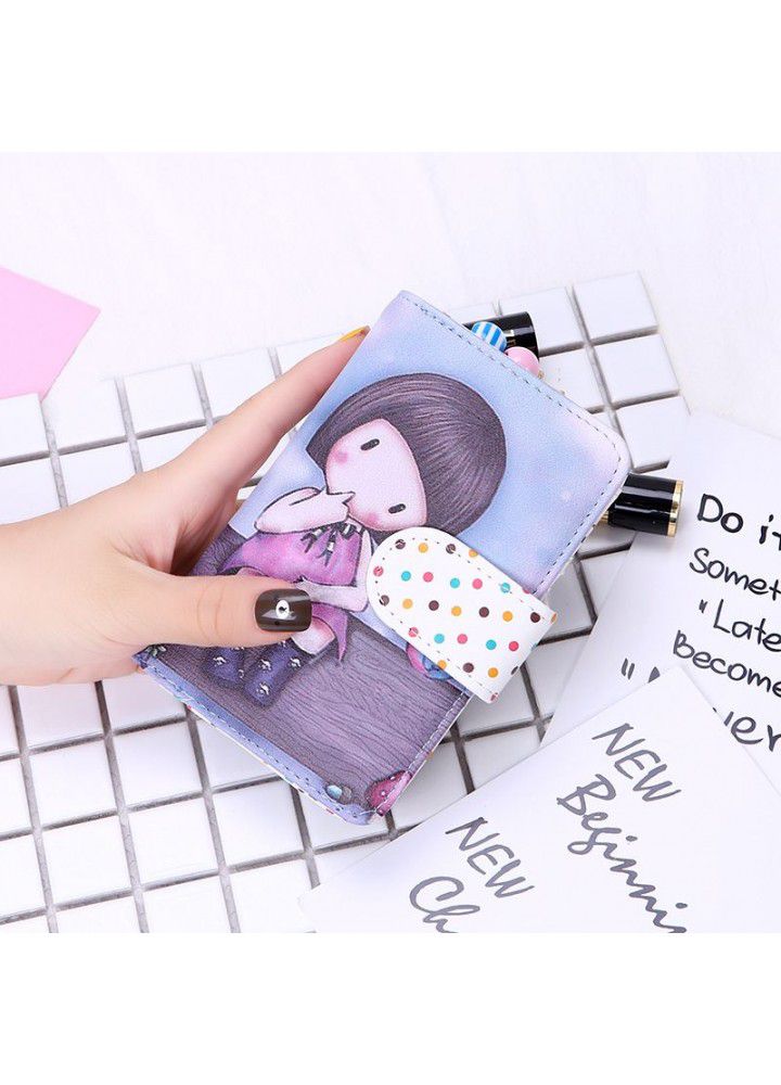  new women's Korean cute wave point Wallet Zipper women's cartoon lovely wallet wallet 