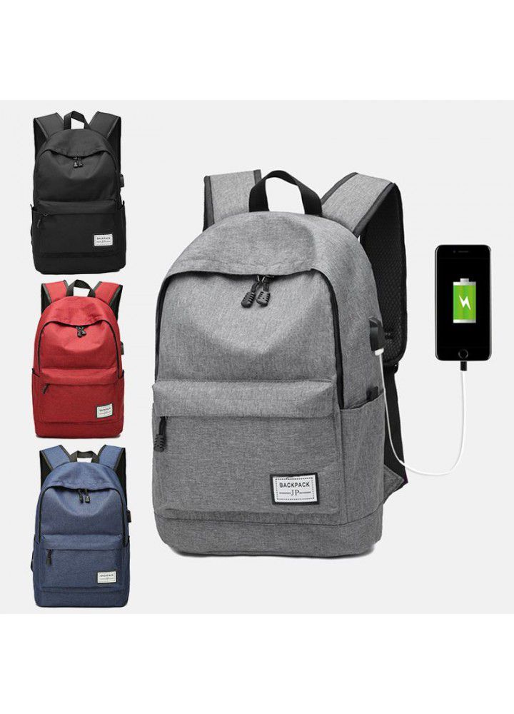 Cross border one new  backpack USB charging multifunctional backpack leisure backpack student bag 