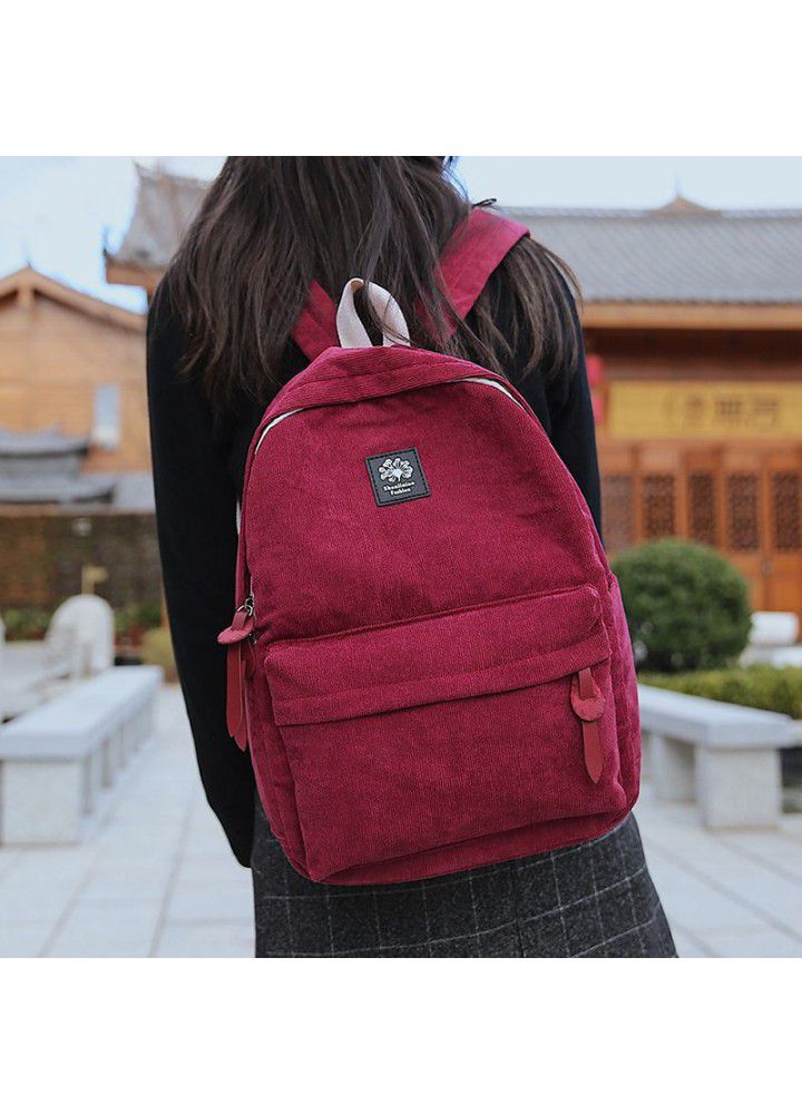 2019 new cross border fashion sports leisure backpack solid fabric student bag travel backpack can be customized 