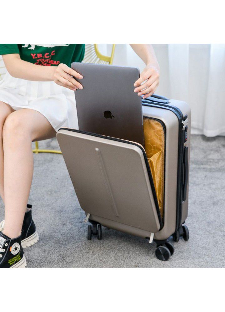  new front opening Trolley Case women's suitcase 20 inch men's business boarding case trunk universal wheel