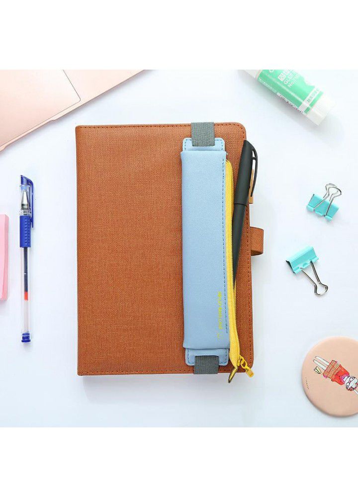 Business Pu pen bag simple high-end custom elastic buckle book pen bag Mini white-collar student foreign trade Amazon