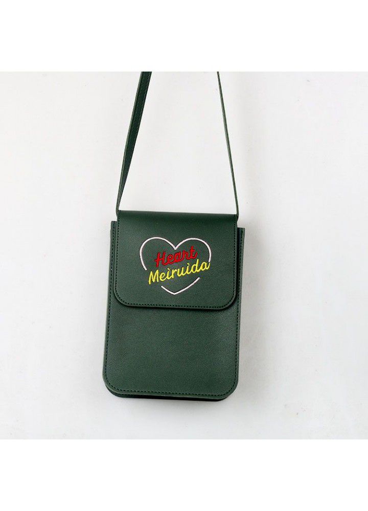  new mobile phone bag Korean embroidered women's single shoulder bag multi-functional oblique cross Mobile Phone Wallet multi card slot card bag